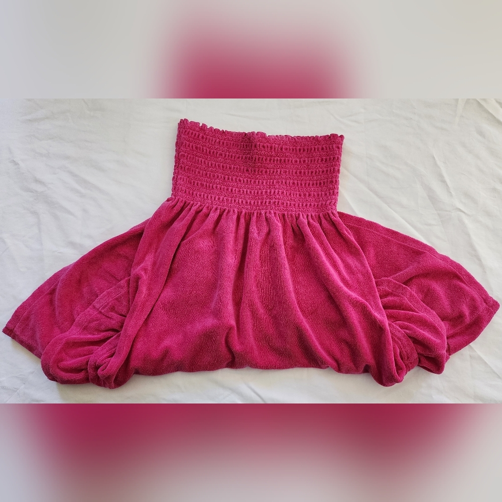 Juicy Couture Bright Pink Smocked Strapless Top (sz small/petite) - Picture 6 of 14
